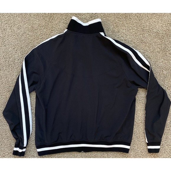 Womens Athleta Full Zip Jacket Black White Stripes Athletic Gym Size Medium - Picture 2 of 5